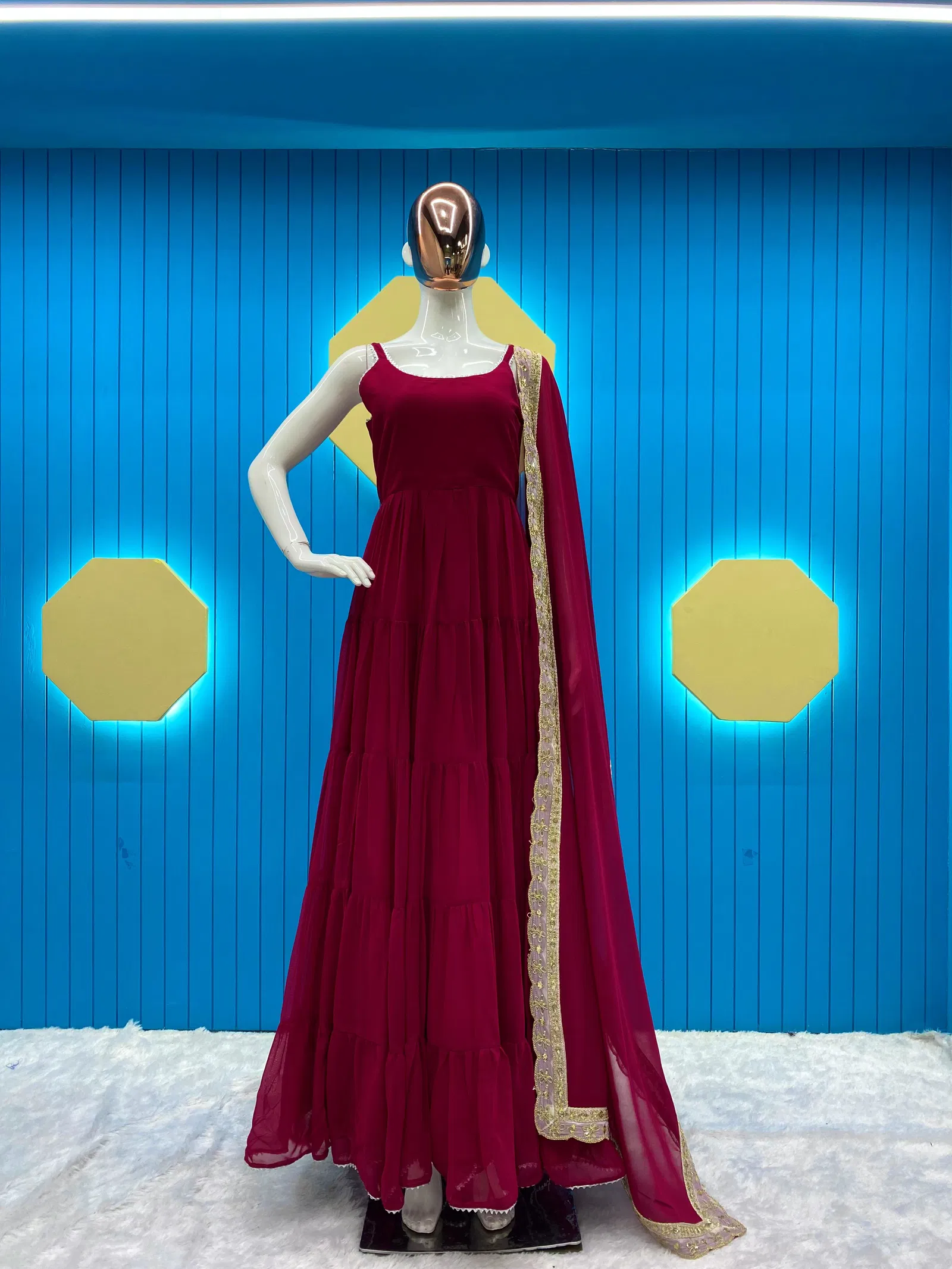 LG 1800 Heavy Georgette Gown With Dupatta Catalog